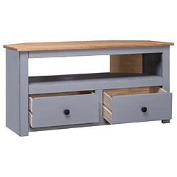 Avis Maison Chic Meuble TV scandinave - Banc TV pour salon d'angle Gris 93x49x49cm Pin solide Assortiment Panama -MN70003