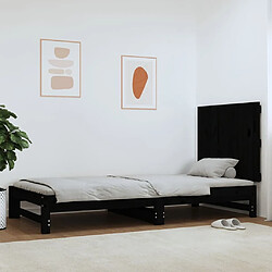 Maison Chic Tête de lit scandinave pour lit adulte,Meuble de chambre murale Noir 82,5x3x60 cm Bois massif de pin -MN82510