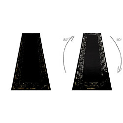 RUGSX Tapis, le tapis de couloir GLOSS moderne 408C 86 Cadre élégant, glamour, art deco noir or 70x200 cm