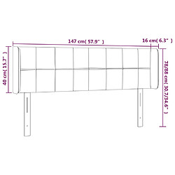 vidaXL Tête de lit avec oreilles Gris clair 147x16x78/88 cm Tissu pas cher