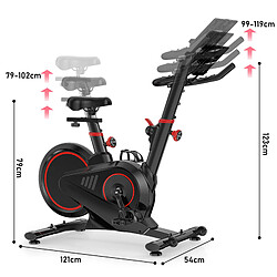 Vélo d'exercice, vélo stationnaire à résistance magnétique pour la maison, Rattantree vélo d'intérieur avec silencieux, volant d'inertie lourd et moniteur LCD, Velo d appartement pas cher