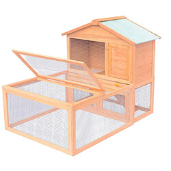 Helloshop26 Cage clapier pour animaux 144 x 100 x 100 cm bois marron 02_0000577 pas cher