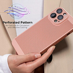 Avis Moozy VentiGuard Coque pour iPhone 15 Pro, 6,1", Housse Respirante avec Motif Perforé pour la Circulation de l'Air, Ventilation, Coque Anti-Surchauffe pour iPhone 15 Pro, 15 Pro Case, Rose Pastel