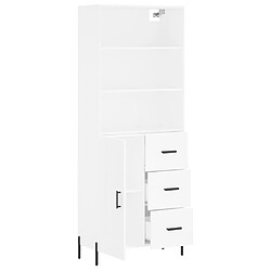 Avis vidaXL Buffet haut Blanc 69,5x34x180 cm Bois d'ingénierie