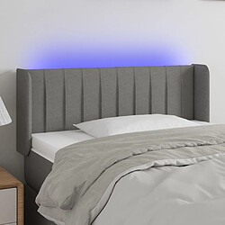 Maison Chic Tête de lit scandinave à LED,meuble de chambre Gris foncé 83x16x78/88 cm Tissu -MN10804