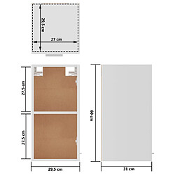 vidaXL Armoire suspendue Blanc 29,5x31x60 cm Bois d'ingénierie pas cher