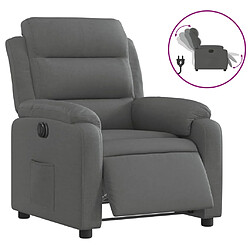 vidaXL Fauteuil inclinable électrique Gris foncé Tissu