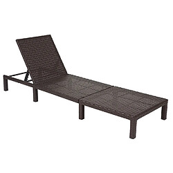 Acheter Mendler Chaise longue HWC-A51, polyrotin, bain de soleil, transat de jardin ~ Premium marron, coussin crème