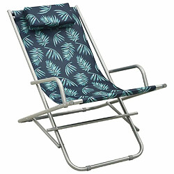 Maison Chic Lot de 2 Chaises de salon pour relax | Chaises à bascule ,Fauteuil Acier Motif de feuilles -GKD12671