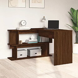 Avis Maison Chic Bureau solide,Table de travail,Bureau d'ordinateur d'angle Chêne marron 200x50x76 cm Bois d'ingénierie -GKD14040