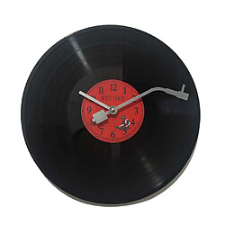 Avis horloge murale vintage quartz ronde cd vinyle noir record horloge décor rouge