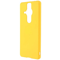 Coque en TPU anti-empreintes digitales, caoutchouté, anti-rayures jaune pour votre Sony Xperia Pro-I