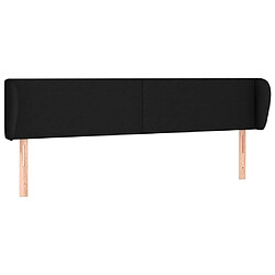 vidaXL Tête de lit avec oreilles Noir 183x23x78/88 cm Tissu