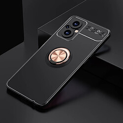 Coque en TPU anti-chocs avec béquille à anneau magnétique, noir/rose or pour votre OnePlus Nord N20 5G