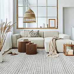 Thedecofactory CARAVELLE - Tapis en laine, jute et coton tresse naturel 160x230