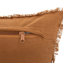 Avis Pegane Lot de 2 coussins en coton coloris terracotta - Longueur 50 x Profondeur 10 x Hauteur 30 cm