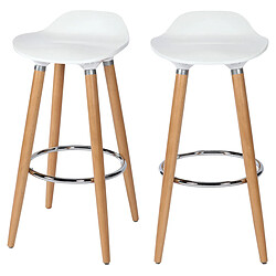 Rendez Vous Deco Tabouret de bar Italien blanc 73 cm (lot de 2)