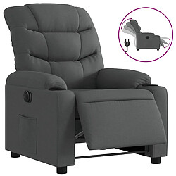 vidaXL Fauteuil inclinable électrique Gris foncé Tissu