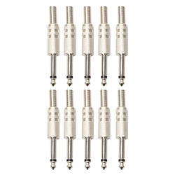 Wewoo 10 PCS 2 broches 6.5mm plug en alliage de zinc soudé type connecteur audio 6.35 prise