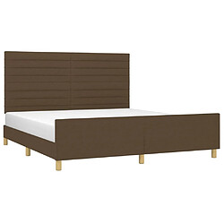 Avis Maison Chic Lit adulte - Cadre Structure de lit avec tête de lit Contemporain Marron foncé 160x200 cm Tissu -MN29412