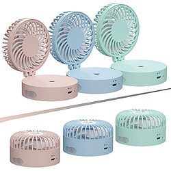 (Bleu) Ventilateur Suspendu Portatif pour le Cou Humidificateur de Pulvérisateur de Brume de Refroidisseur d'Air de Table Rechargeable USB Pliable