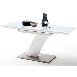 Avis Pegane Table extensible design coloris blanc brillant - L.120-160 x H.76 x P.80 cm