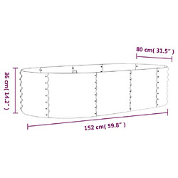 vidaXL Lit surélevé de jardin Acier enduit de poudre 152x80x36 cm Vert pas cher