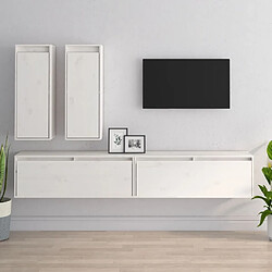 Maison Chic Meubles TV 4 pcs pour salon Blanc Bois massif de pin -MN82521