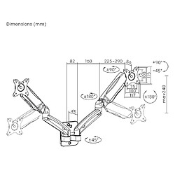 Acheter Support mural pour deux moniteurs Maclean, 17-32'', 9kg max, ressort mécanique, MC-988