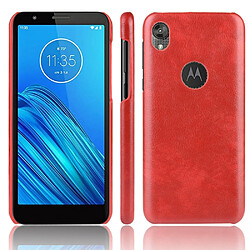 Wewoo Coque Rigide Pour Motorola Moto E6 antichoc Litchi PC + Etui PU Rouge