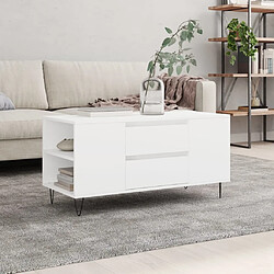 Maison Chic Tabls basse,Table Console pour salon blanc 102x44,5x50 cm bois d'ingénierie -MN31243