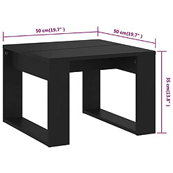 vidaXL Table d'appoint Noir 50x50x35 cm Bois d’ingénierie pas cher