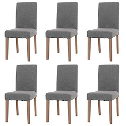 Decoshop26 Lot de 6 chaises de salle à manger dossier haut en tissu bouclé gris pieds en bois clairs 04_0007634