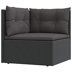 Maison Chic Salon de jardin 6 pcs + coussins - Mobilier/Meubles de jardin - Table et chaises d'extérieur Noir Résine tressée -MN68428 pas cher