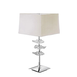 Inspired Lampe de table 2 lumières E27, chrome poli avec abat-jour crème