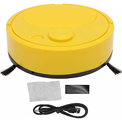 Vendos85 aspirateur robot rechargeable par USB, pour poils d'animaux, tapis durs jaune