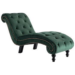 vidaXL Chaise longue Velours Vert