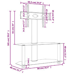 vidaXL Meuble TV d'angle 2 niveaux pour 32-70 pouces noir pas cher