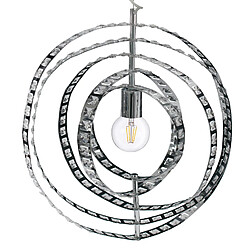 Suspension design en métal chromé avec pampilles en verre Plafonnier lustre E27 60 Watts