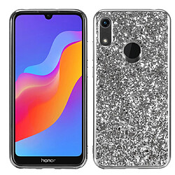 Wewoo Coque TPU antichoc en poudre pailletée pour Huawei Honor Play 8A Argent