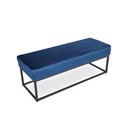 Banquette Clarisse velours bleu pieds noirs