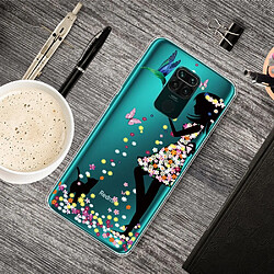 Coque en TPU impression de motifs beauté fleurie pour votre Xiaomi Redmi Note 9