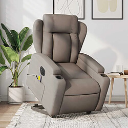 vidaXL Fauteuil inclinable de massage électrique Taupe Tissu