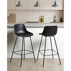 Beliani Lot de 2 chaises de bar EMMET Noir