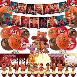 Universal 44pcs Ensemble de décoration de fête d'anniversaire rouge