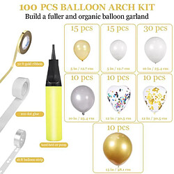 Euro Mega Kit de guirlande décorative pour ballon blanc or Fête Mariage Anniversaire