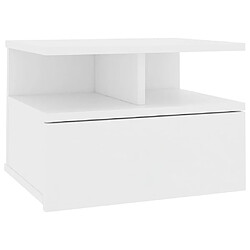 Maison Chic Table de chevet,Table de nuit,Table d'appoint pour salon flottante Blanc 40x31x27 cm Bois d'ingénierie -MN49660