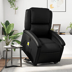 vidaXL Fauteuil inclinable de massage électrique noir similicuir