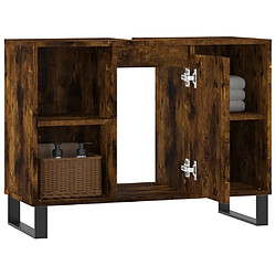 Acheter Maison Chic Armoire salle de bain,Meuble de rangement de salle de bain,Meuble haut chêne fumé 80x33x60cm bois d'ingénierie -GKD234400