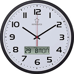 Horloge murale radiopiloté(e) Renkforce HD-WRCL135 noir 32 cm x 4.5 cm